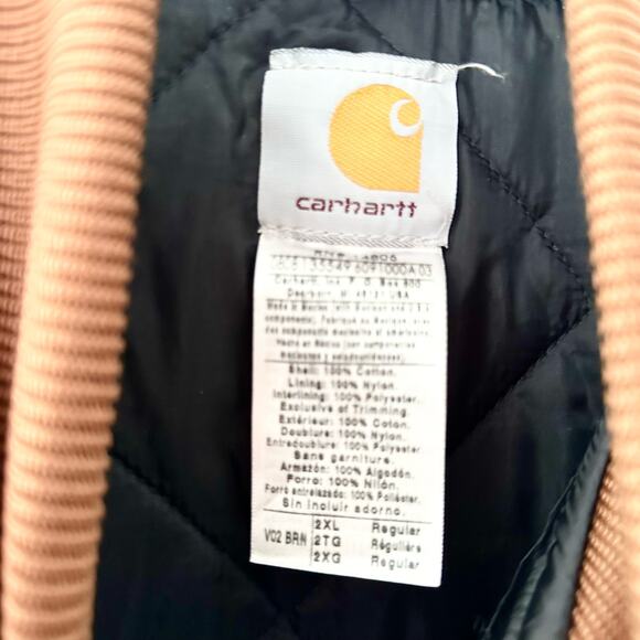 Carhartt Brown Tan Khaki V02 Sandstone Vest Arctic Quilted Lining Men 2XL Reg - Picture 8 of 12